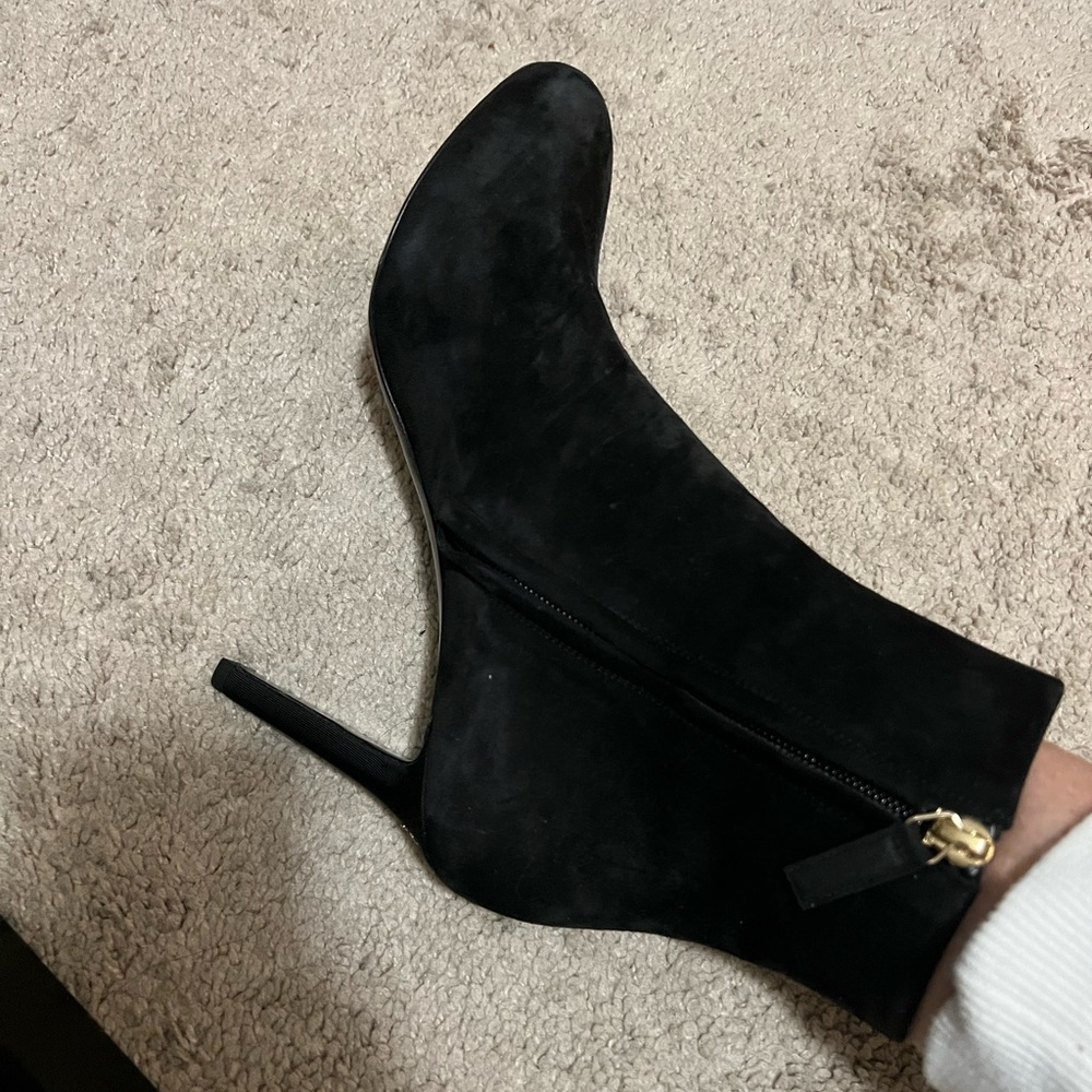 Chanel black suede boots w: box size 8.5 - Picture 10 of 12